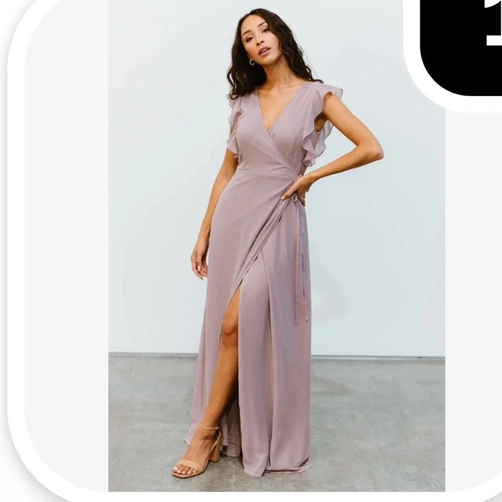 Baltic Born Mauve/Dusty Lilac Wrap Dress - Picture 1 of 4